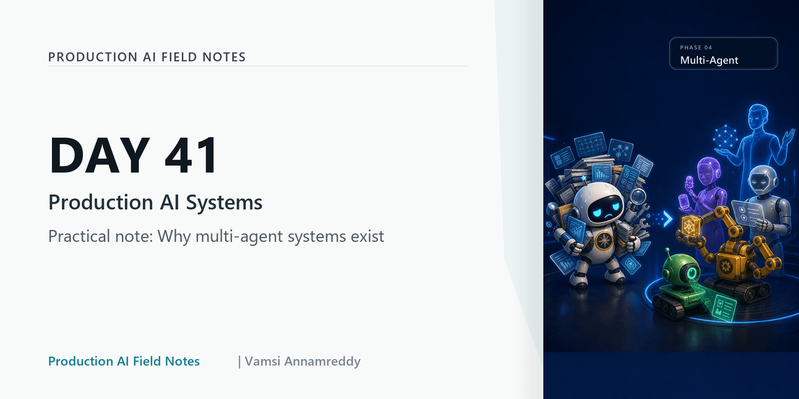 Day 41: Why one giant agent is rarely the cleanest design